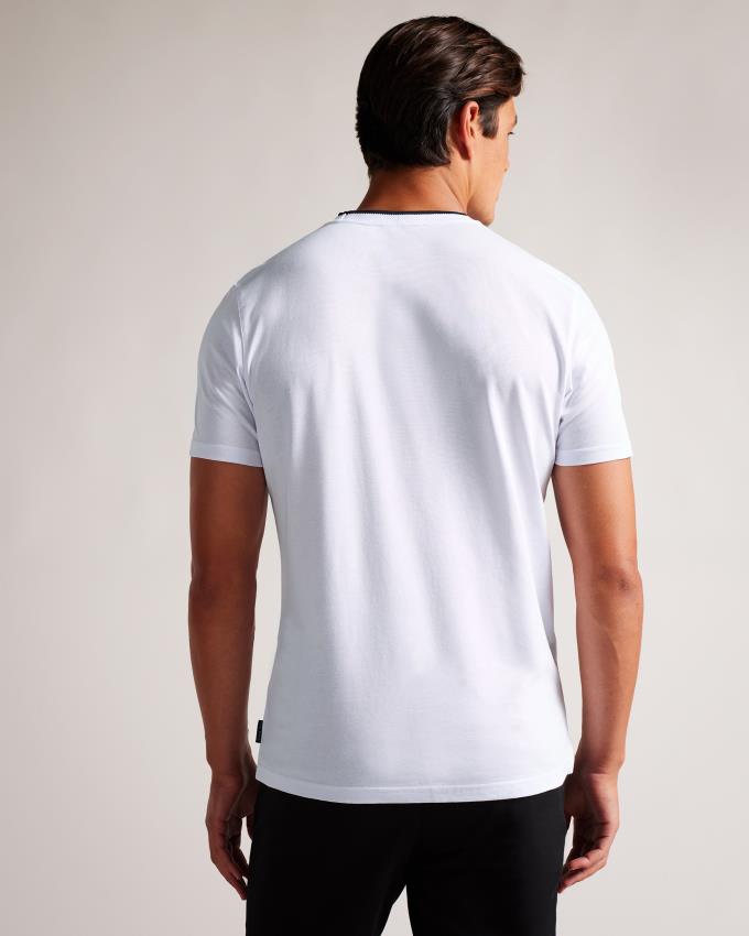 T-Shirt Ted Baker Short Sleeve Blanche Homme | FXJ-08943510